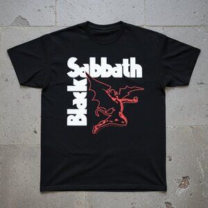 Black Sabbath Inspired Graphic T-Shirt Devil Silhouette Heavy Metal Rock Unisex